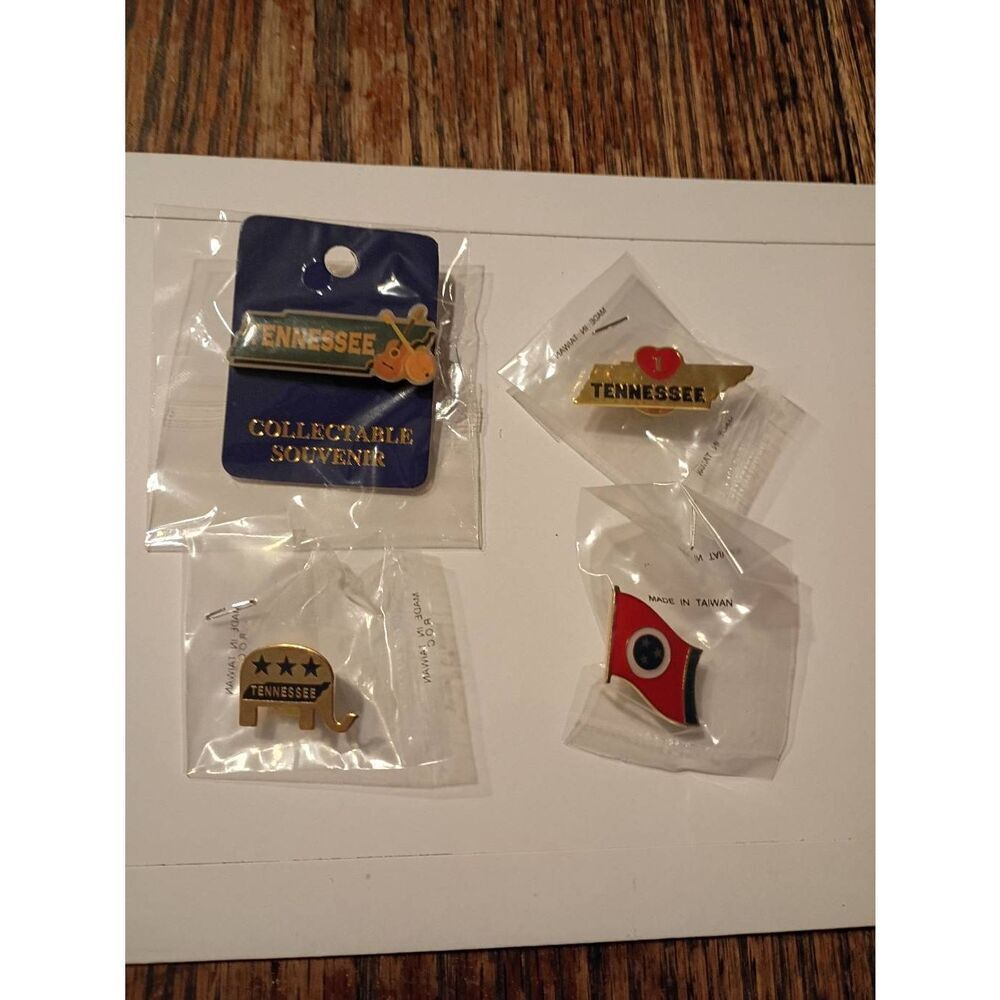 Tennessee State Pin Lot Enamel Hat Lapel Pins Souvenir Set 4pc NEW